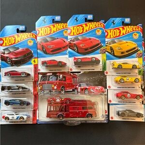 Hot wheels Ferrari 10 updated 2026 mainline & Team Transport complete set